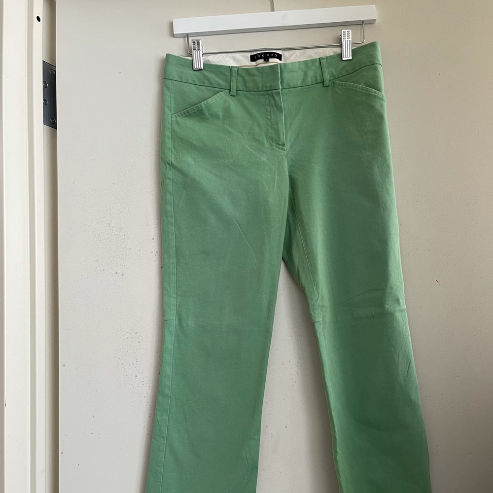 Theory Cropped Green Trousers